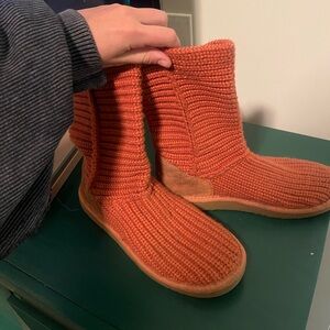 Orange Crochet Uggs Size 8